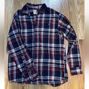 Red Head Brand Co Shirt Men's M Flannel Button-Up Red Gray Black Multi Plaid